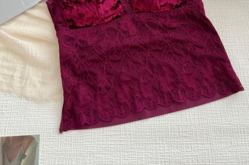 V-Neck Lace Bra Top