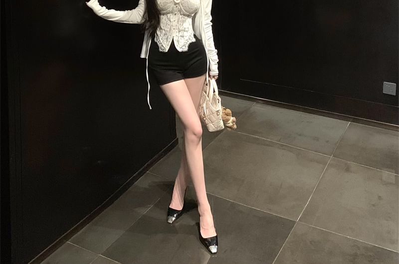 Strapless Lace Corset & Crop Cardigan Set