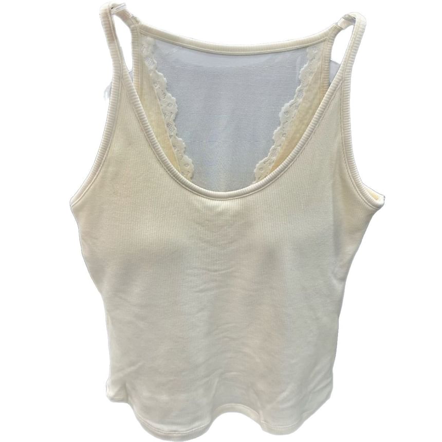 Plain Lace Trim Camisole Top