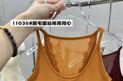 Plain Lace Trim Camisole Top