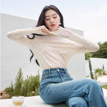 Mock Neck Lace Tee