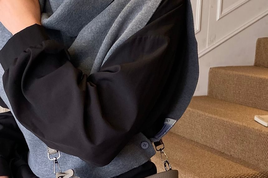 Set: Faux Leather Bucket Bag + Shoulder Bag