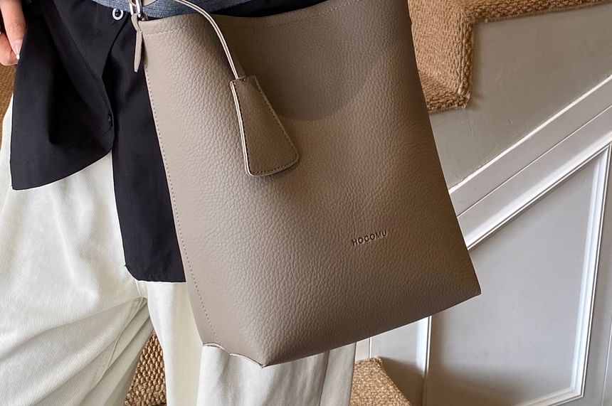Set: Faux Leather Bucket Bag + Shoulder Bag