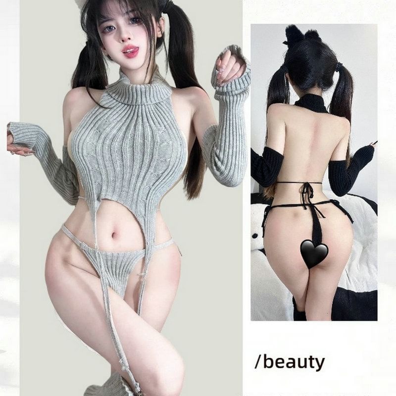 Knit Lingerie Costume Ensemble