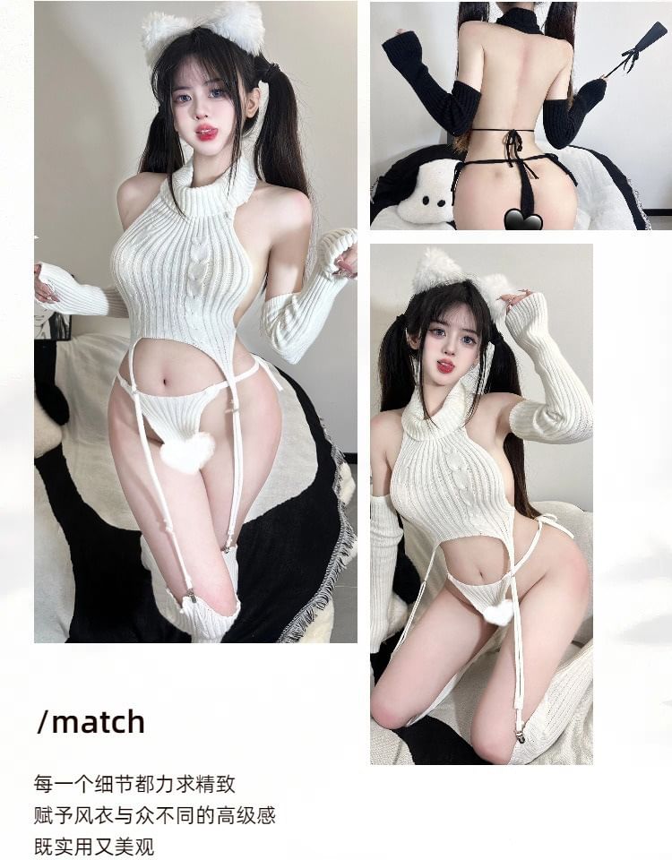 Knit Lingerie Costume Ensemble