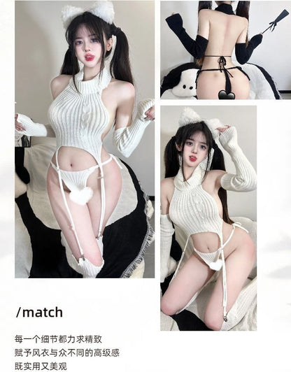 Knit Lingerie Costume Ensemble