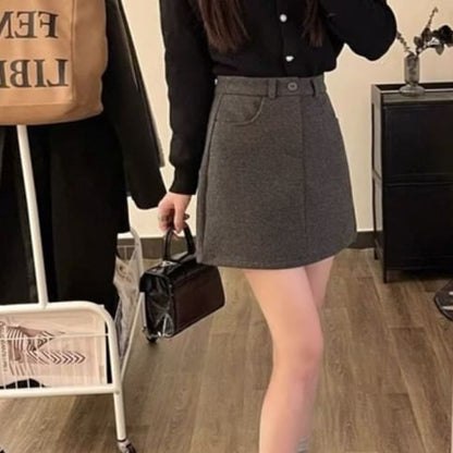 High Rise Solid Mini A-Line Skirt
