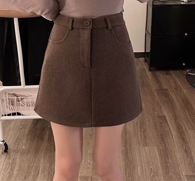 High Rise Solid Mini A-Line Skirt