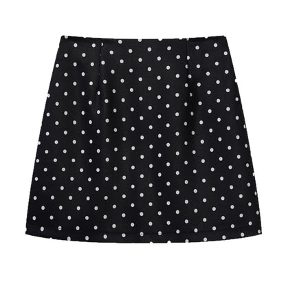 High Rise Polka Dot Mini A-Line Skirt