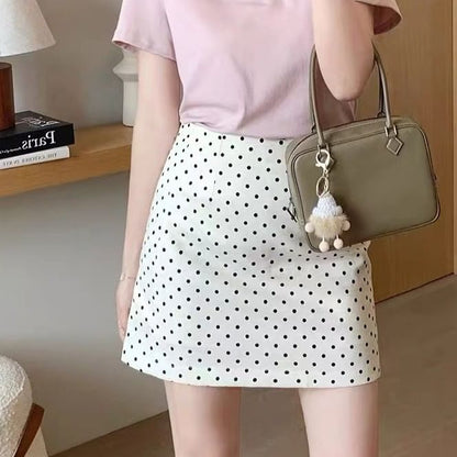 High Rise Polka Dot Mini A-Line Skirt