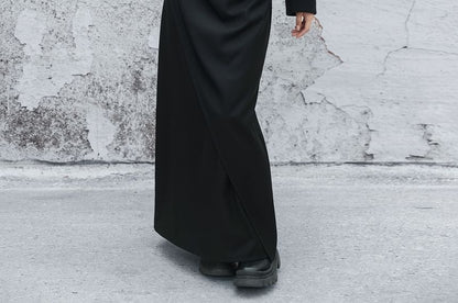 High Rise Wrap Skirt with Slit - Maxi