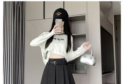 High Rise Solid Mini Pleated Skirt