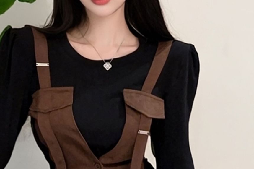 Two-Piece Long Sleeve Top & Mini Skirt Set