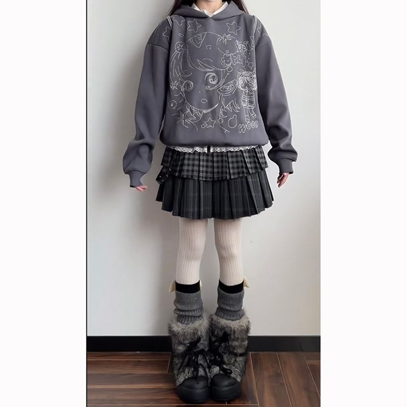 Tiered Pleated Mini A-Line Skirt - Mid Rise