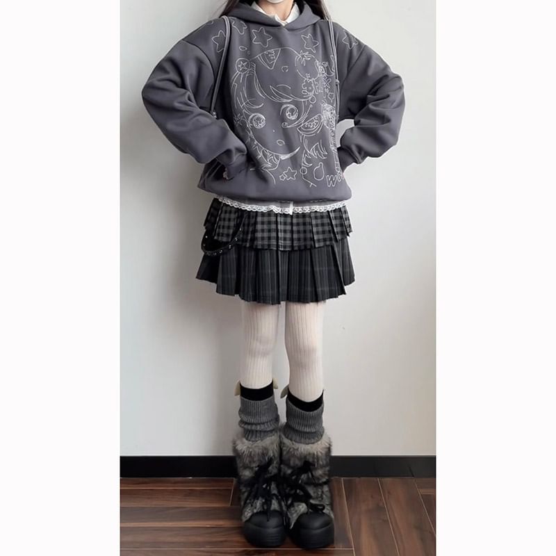 Tiered Pleated Mini A-Line Skirt - Mid Rise