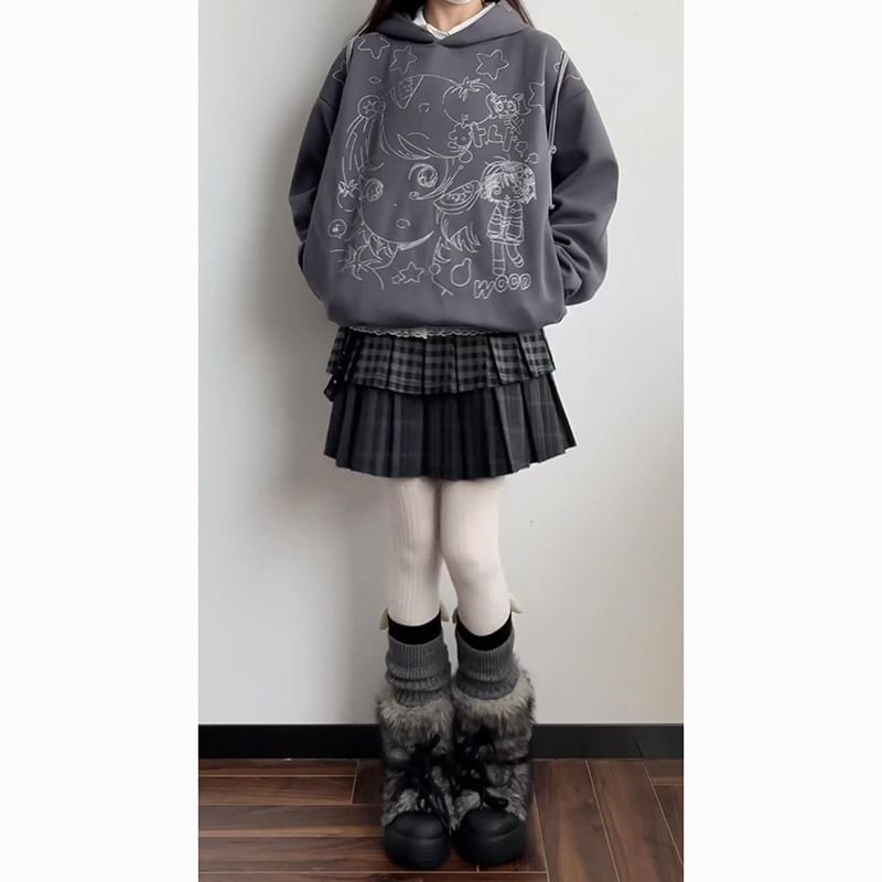 Tiered Pleated Mini A-Line Skirt - Mid Rise