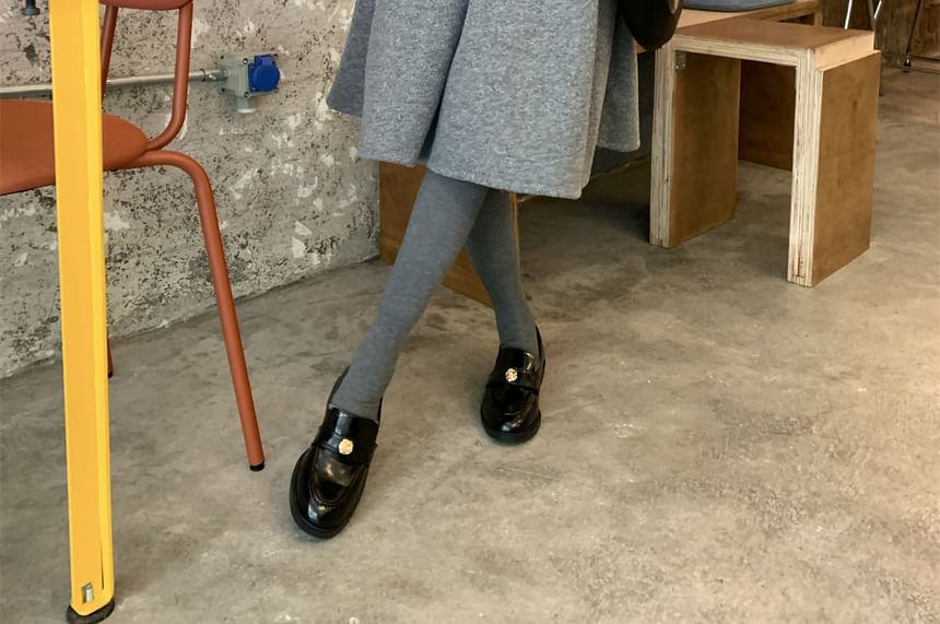 Plain Midi A-Line Skirt - Mid Rise