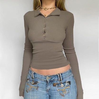 Collared Slim Fit Long Sleeve Tee