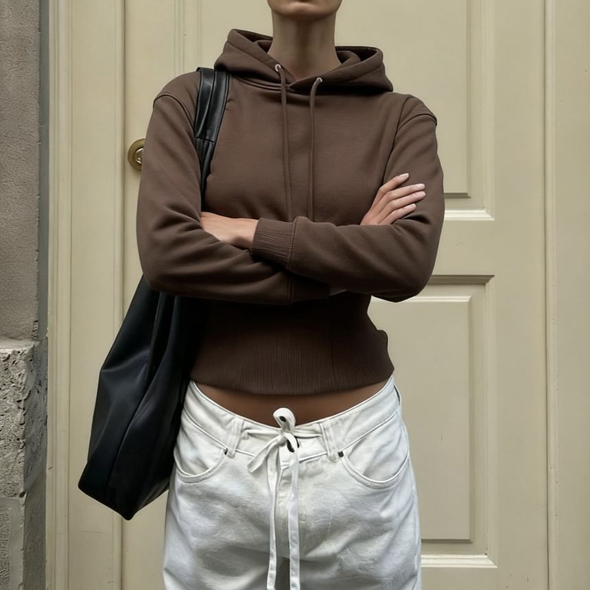 Slim Fit Solid Hoodie
