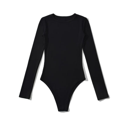 Plain Long Sleeve Bodysuit Top