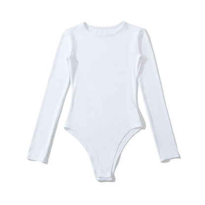 Plain Long Sleeve Bodysuit Top