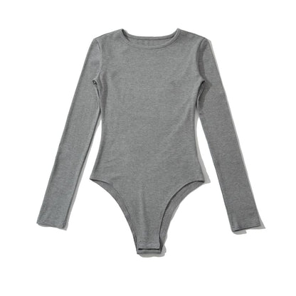 Plain Long Sleeve Bodysuit Top