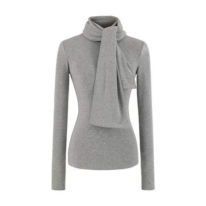 Mock Neck Long-Sleeve Top in Solid Hue
