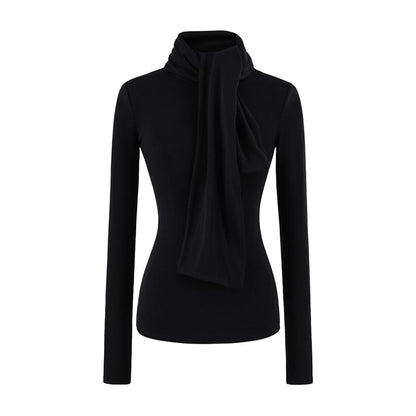 Mock Neck Long-Sleeve Top in Solid Hue