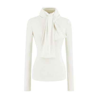 Mock Neck Long-Sleeve Top in Solid Hue