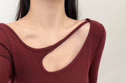 Cutout Design Long Sleeve Blouse