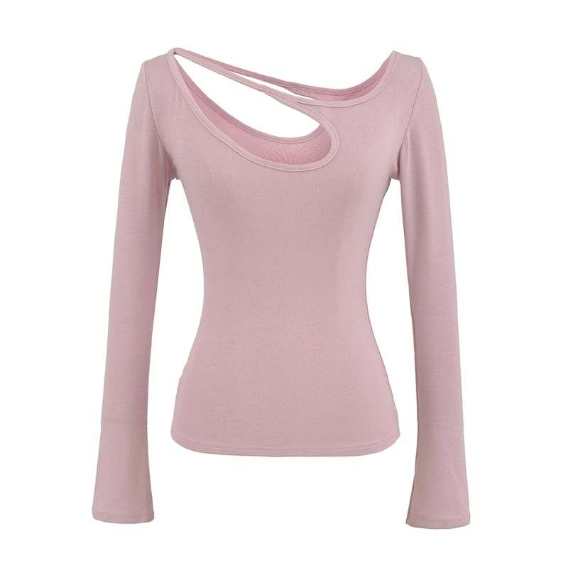 Cutout Design Long Sleeve Blouse