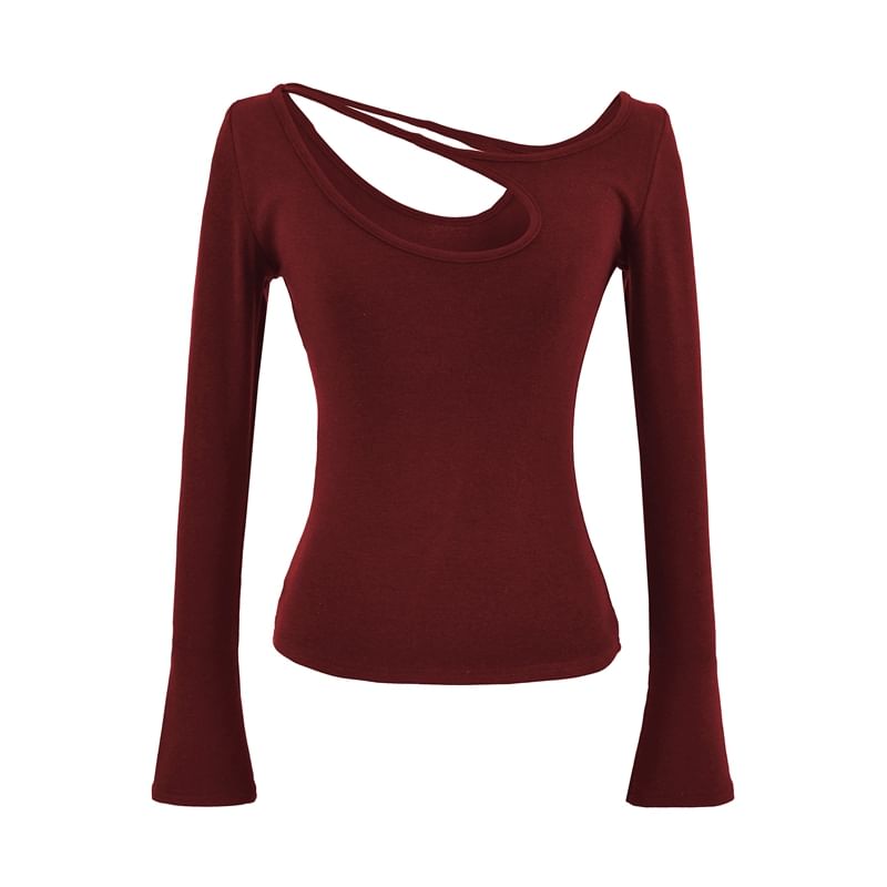 Cutout Design Long Sleeve Blouse
