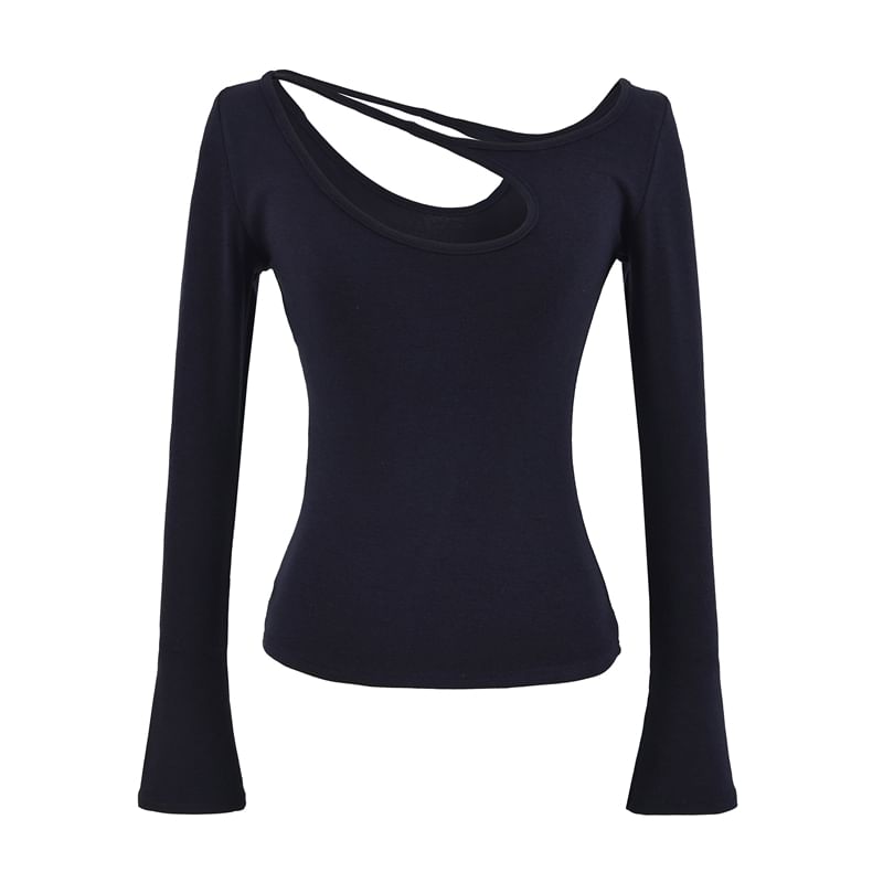 Cutout Design Long Sleeve Blouse