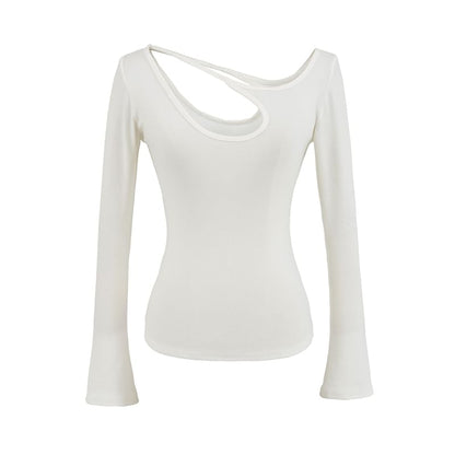 Cutout Design Long Sleeve Blouse