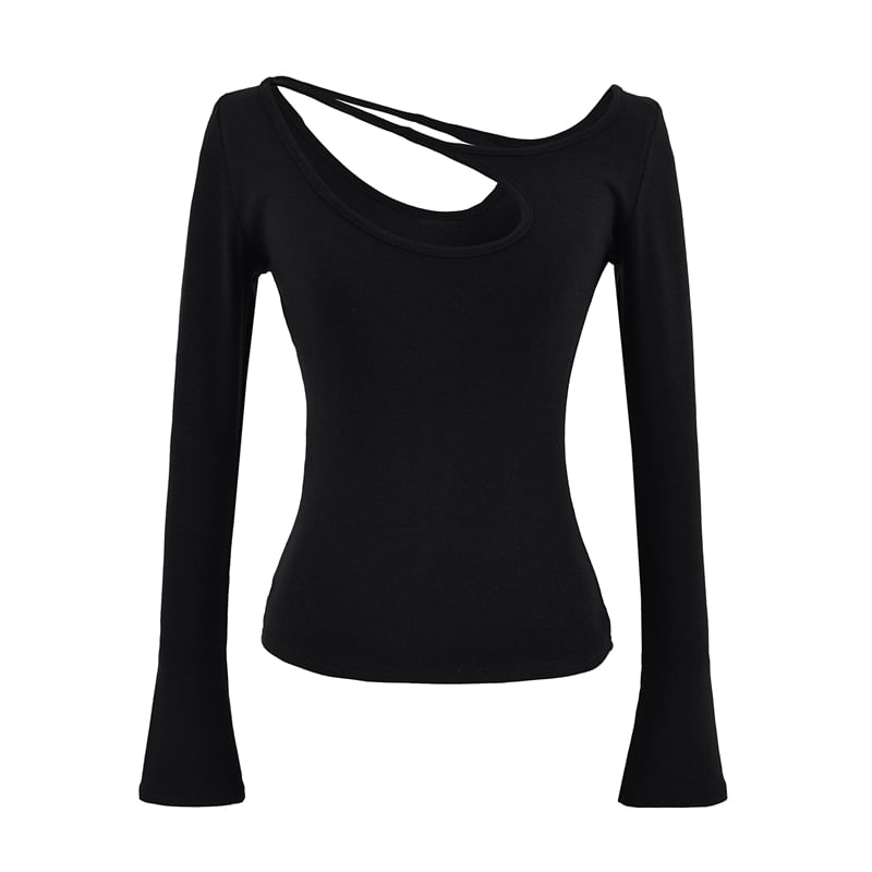Cutout Design Long Sleeve Blouse