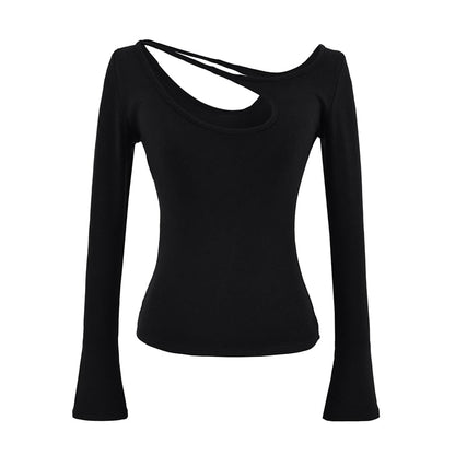Cutout Design Long Sleeve Blouse