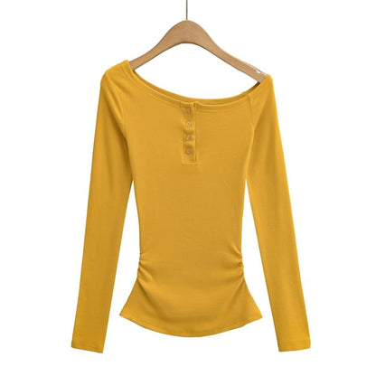 Off Shoulder Long Sleeve Blouse