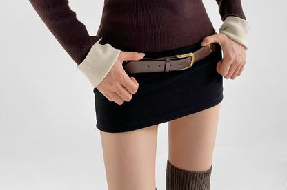 Collared Mock Neck Long Sleeve Knit Top