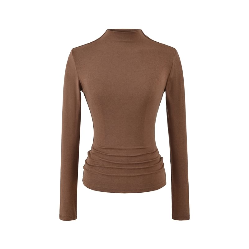 Knit Mock Neck Long Sleeve Pullover