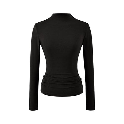 Knit Mock Neck Long Sleeve Pullover