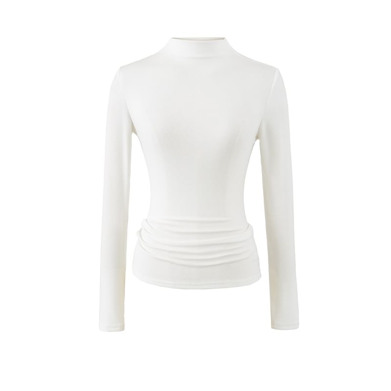 Knit Mock Neck Long Sleeve Pullover