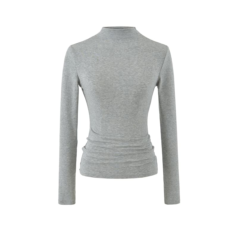 Knit Mock Neck Long Sleeve Pullover