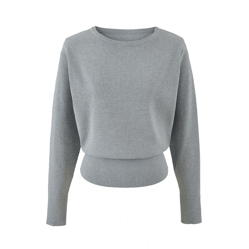 Crew Neck Solid Knit Sweater