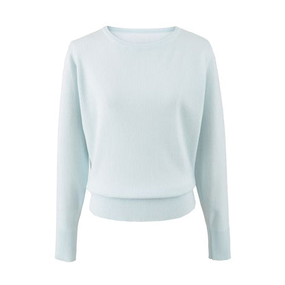 Crew Neck Solid Knit Sweater