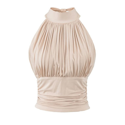 Mock Neck Sleeveless Top in Plain Design