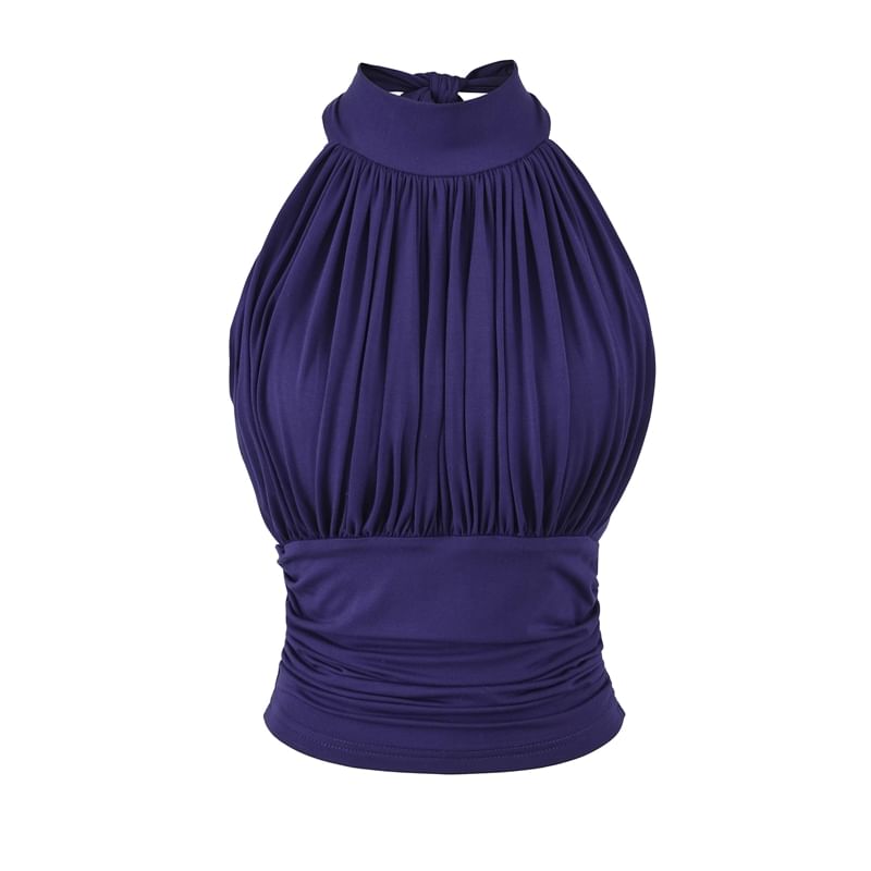 Mock Neck Sleeveless Top in Plain Design
