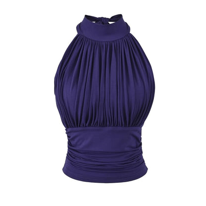 Mock Neck Sleeveless Top in Plain Design