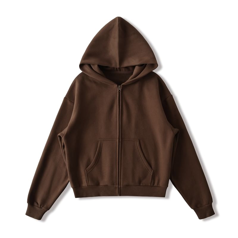 Zip-Up Solid Hoodie