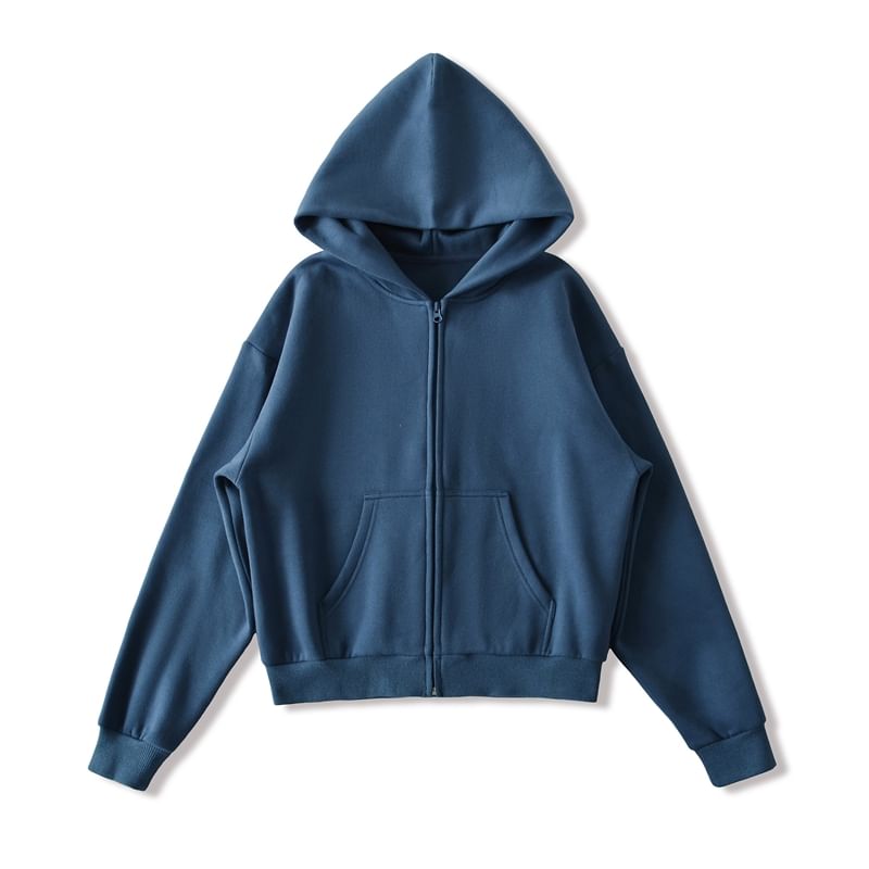 Zip-Up Solid Hoodie