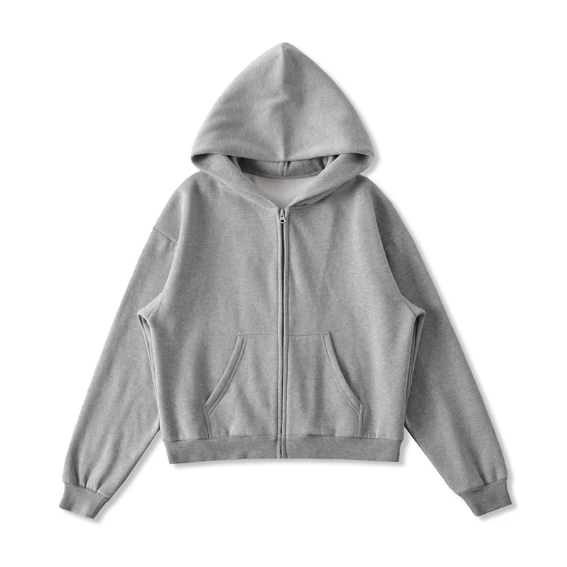 Zip-Up Solid Hoodie